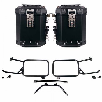 Atlas Aluminium-Seitenkoffer-Set 48L+48L + Aluminium Taschenrahmen Moto Guzzi Stelvio (ab 2024)