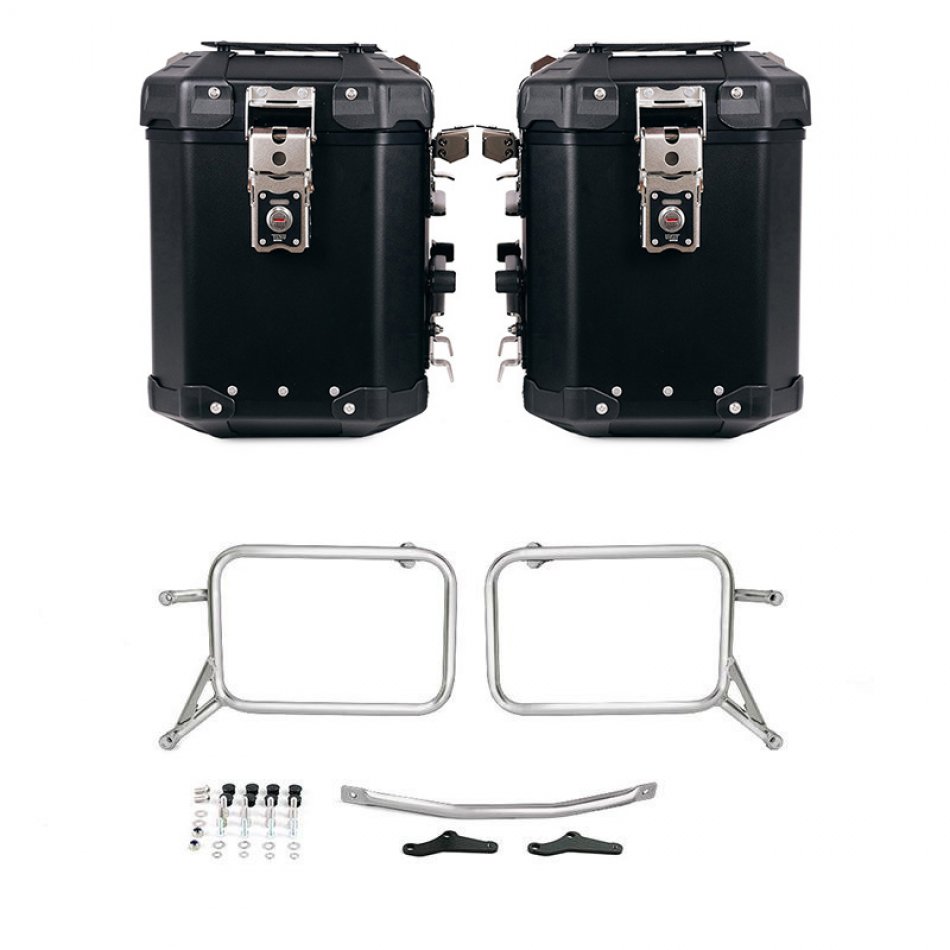 Atlas Aluminium-Seitenkoffer-Set 48L+48L + Taschenrahmen aus Aluminium R850R - R1100R - R1150R, R850GS - R1100GS - R1150GS & ADV