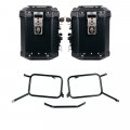 Atlas Aluminium-Seitenkoffer-Set 48L+48L + Triumph Bonneville T120 Satteltaschenrahmen aus Aluminium