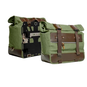 Paar Cult Canvas Seitentaschen 40L - 50L + Paar Aluminiumplatten BMW R1300GS ADV