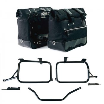 Paar Cult Canvas-Seitentaschen 40 l – 50 l + Paar Aluminiumplatten + Rahmen Honda CRF1100L Africa Twin & Adventure Sports (ab 2024)
