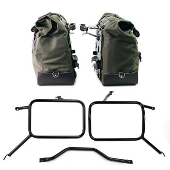 Paar Cult-Seitentaschen aus Canvas 40L - 50L + Paar Aluminiumplatten + Atlas-Taschenrahmen aus Aluminium Triumph Street Scrambler 900 (ab 2026)
