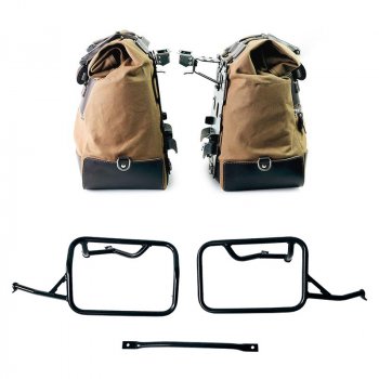 Paar Cult-Seitentaschen aus Canvas 40L - 50L + Paar Aluminiumplatten + Rahmen für Aluminiumtaschen BMW R1300GS