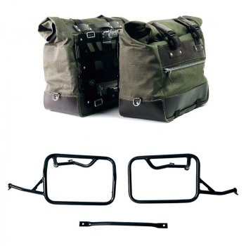 Paar Cult-Seitentaschen aus Canvas 40L - 50L + Paar Aluminiumplatten + Rahmen für Aluminiumtaschen BMW R1300GS