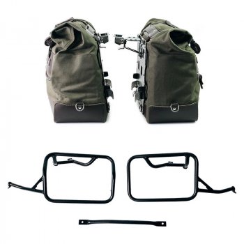 Paar Cult-Seitentaschen aus Canvas 40L - 50L + Paar Aluminiumplatten + Rahmen für Aluminiumtaschen BMW R1300GS