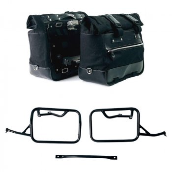 Paar Cult-Seitentaschen aus Canvas 40L - 50L + Paar Aluminiumplatten + Rahmen für Aluminiumtaschen BMW R1300GS