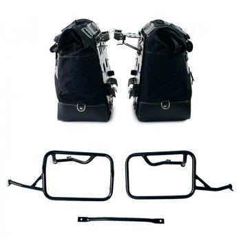Paar Cult-Seitentaschen aus Canvas 40L - 50L + Paar Aluminiumplatten + Rahmen für Aluminiumtaschen BMW R1300GS