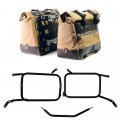 Paar Cult-Seitentaschen aus Canvas 40L - 50L + Paar Aluminiumplatten + Rahmen für Aluminiumtaschen Moto Guzzi V85 TT (ab 2024)