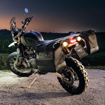 Paar Cult-Seitentaschen aus Spaltleder 40L - 50L + Aluminiumplatte