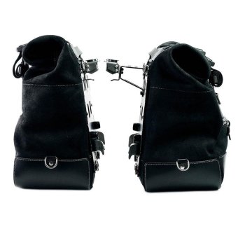 Paar Cult-Seitentaschen aus Spaltleder 40L - 50L + Aluminiumplatte