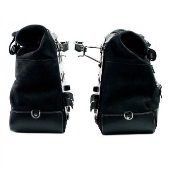 Paar Cult-Seitentaschen aus Spaltleder 40L - 50L + Aluminiumplatte