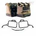 Paar Cult-Seitentaschen aus Spaltleder 40L - 50L + Aluminiumplatte + Aprilia Tuareg 660 Rahmen für Atlas Alutaschen