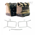 Paar Cult-Seitentaschen aus Spaltleder 40L - 50L + Aluminiumplatte + Atlas NineT Aluminium Taschenrahmen