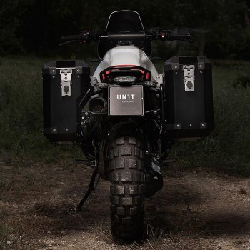 Paar Atlas-Taschen aus Aluminium 47L + 41L mit NineT-Rahmen