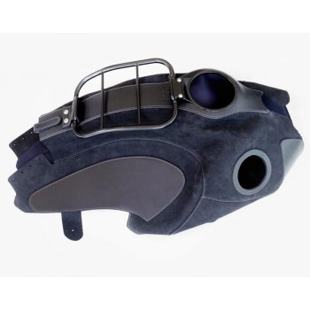 Tankabdeckung aus Leder mit Gepäckträger geteilt