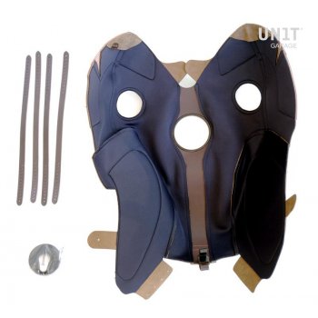 Tankdeckel in Leder geteilt