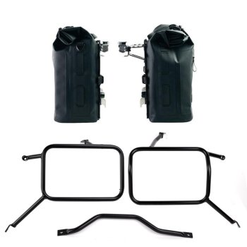 Zwei Khali-Seitentaschen aus TPU 35L - 45L + Paar Aluminiumplatten + Atlas-Taschenrahmen aus Aluminium Triumph Street Scrambler 900 (ab 2026)