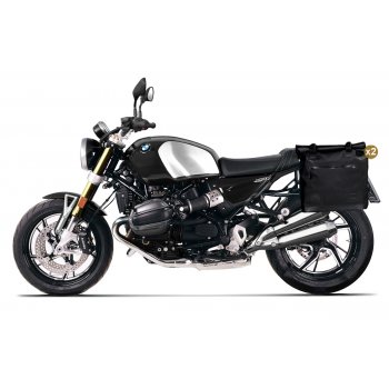 Zwei Khali-Seitentaschen aus TPU 35L - 45L + Paar Aluminiumplatten + Rahmen für Aluminiumtaschen BMW R12 NineT