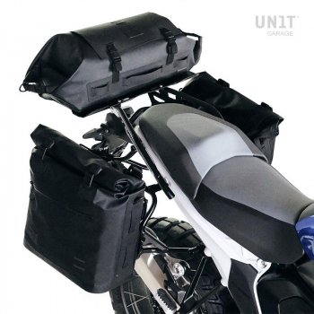 Zwei Khali-Seitentaschen aus TPU 35L - 45L + Paar Aluminiumplatten + Rahmen für Aluminiumtaschen BMW R1300GS