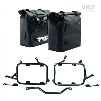 Zwei Khali-Seitentaschen aus TPU 35L - 45L + Paar Aluminiumplatten + Rahmen für Aluminiumtaschen BMW R1300GS