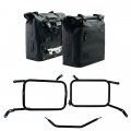 Zwei Khali-Seitentaschen aus TPU 35L - 45L + Paar Aluminiumplatten + Moto Guzzi V85 TT (ab 2024) Aluminium-Satteltaschenrahmen