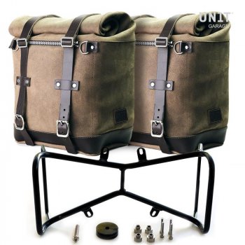 Zwei Seitentaschen aus Leder + Symmetrischer Doppelrahmen NineT