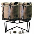 Zwei Seitentaschen Scram aus Spaltleder 22L-30L + doppelter symmetrischer NineT-Rahmen