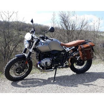 Zwei Seitentaschen aus Spaltleder + Doppelrahmen NineT