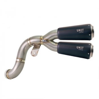 Titanium Doppelter Schalldämpfer mit sichtbarer Schweißnaht