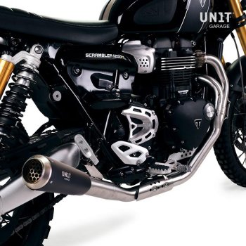 Niedriger Auspuff im GP-Stil Triumph 1200XC & XE