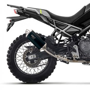 CF Moto 450MT Auspuff (ab 2024) Schwarz mit sichtbaren Schweißnähten