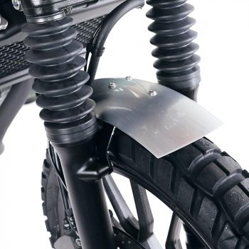 Honda CL niedriger Aluminium-Kotflügel mit Gabelstabilisator Silber