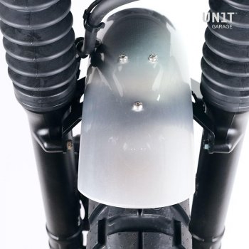 Honda CL niedriger Aluminium-Kotflügel mit Gabelstabilisator Silber