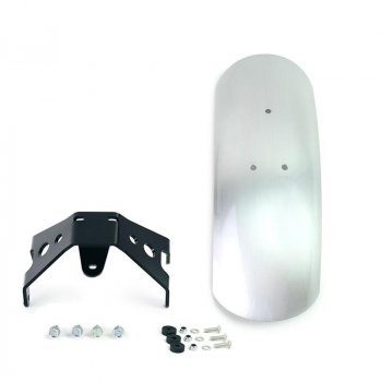 Honda CL niedriger Aluminium-Kotflügel mit Gabelstabilisator Silber
