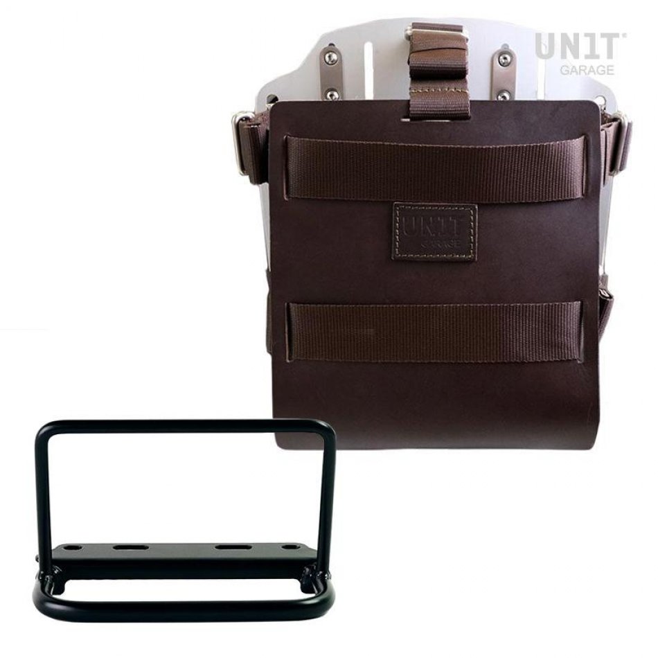 Aluminium-Taschenhalter mit verstellbarer Lederfront, Schnellkupplung und Rahmen