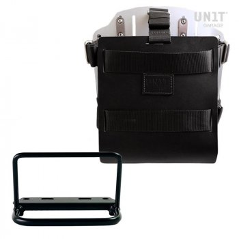 Aluminium-Taschenhalter mit verstellbarer Lederfront, Schnellkupplung und Rahmen