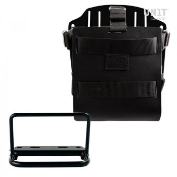 Aluminium-Taschenhalter mit verstellbarer Lederfront, Schnellkupplung und Rahmen