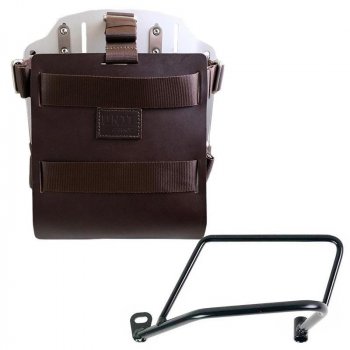 Aluminium-Taschenhalter mit verstellbarer Lederfront, Schnellkupplung und Rahmen