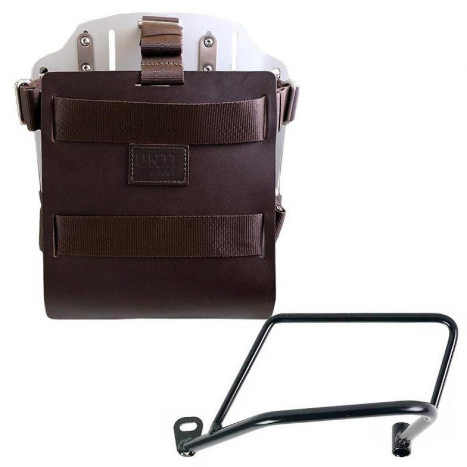 Aluminium-Taschenhalter mit verstellbarer Lederfront, Schnellkupplung und Rahmen