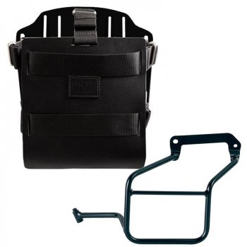 Taschenhalter aus Aluminium mit verstellbarer Lederfront, Schnellkupplung und Rahmen