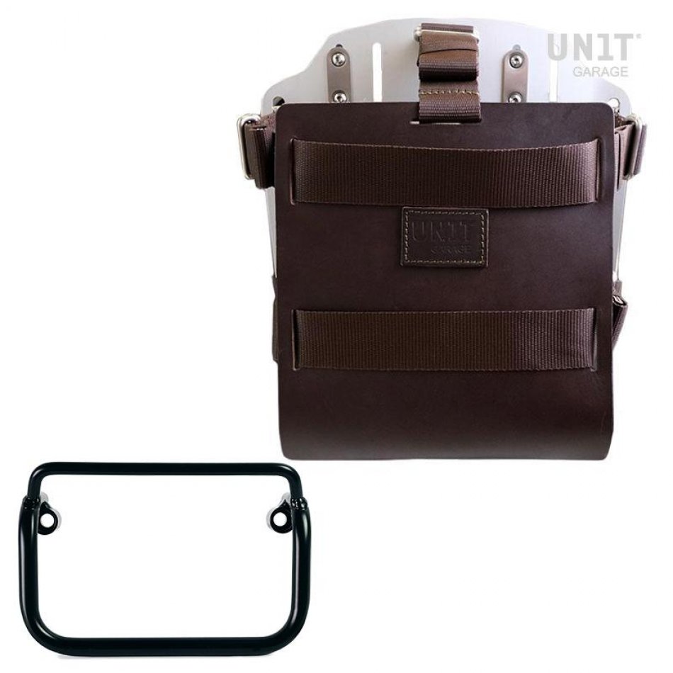 Aluminium-Taschenhalter mit verstellbarer Lederfront, Schnellkupplung und Rahmen