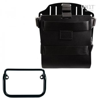 Aluminium-Taschenhalter mit verstellbarer Lederfront, Schnellkupplung und Rahmen