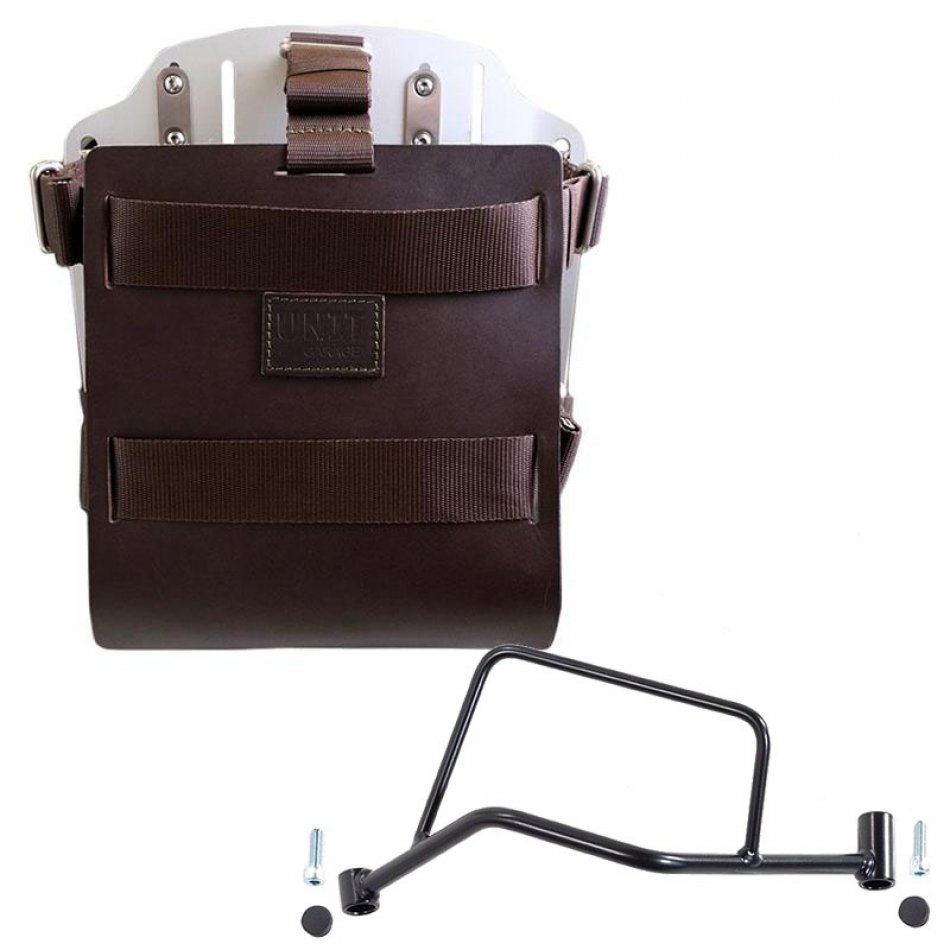 Aluminium-Taschenhalter mit verstellbarer Lederfront, Schnellkupplung und Rahmen