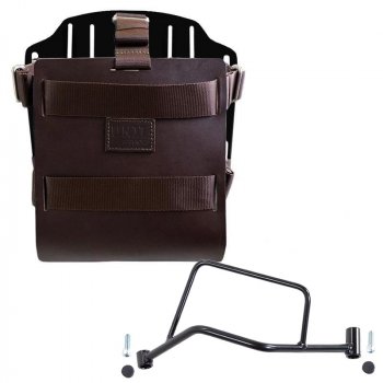 Aluminium-Taschenhalter mit verstellbarer Lederfront, Schnellkupplung und Rahmen