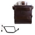 Aluminium-Taschenhalter mit verstellbarer Lederfront und Schnellkupplung + BMW F450GS Rahmen rechts