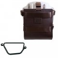 Aluminium-Taschenhalter mit verstellbarer Lederfront und Schnellkupplung + Honda GB350S Rahmen Rechts