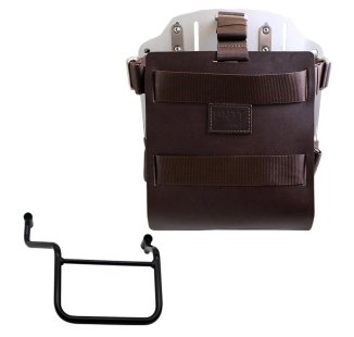Aluminium-Taschenhalter mit verstellbarer Lederfront und Schnellkupplung + Honda Transalp 750 (ab 2023) Rechter Rahmen
