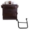 Aluminium-Taschenhalter mit verstellbarer Lederfront und Schnellkupplung + Honda Transalp 750 (ab 2023) Rahmen Links