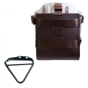 Aluminium-Taschenhalter mit verstellbarer Lederfront und Schnellkupplung + Husqvarna 125-250-401 (ab 2024) Rahmen rechts 