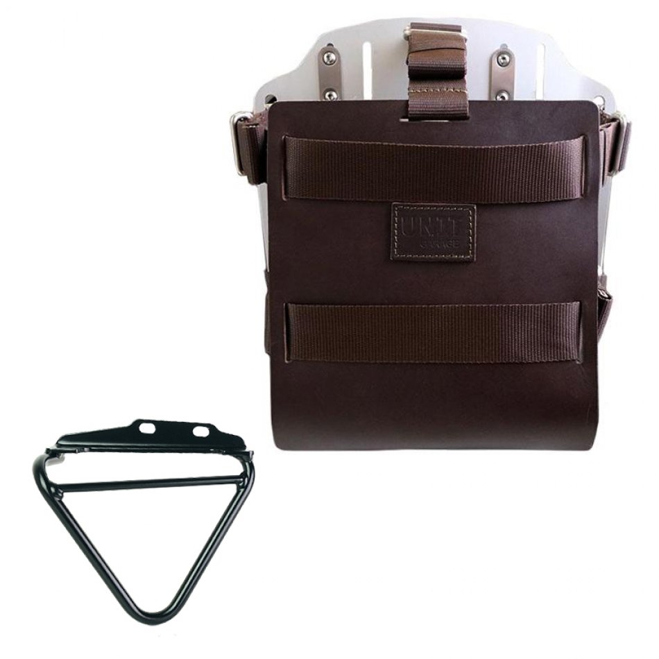 Aluminium-Taschenhalter mit verstellbarer Lederfront und Schnellkupplung + Husqvarna 125-250-401 (ab 2024) Rahmen rechts 